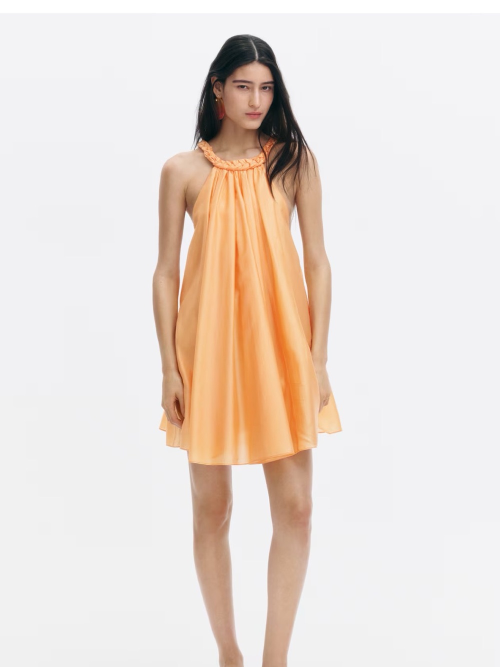 H&M orange braided detail Mini Dress sold out NWT